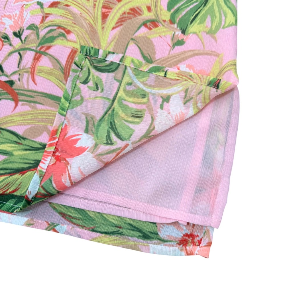J. Jill Tropical Paradise Floral Lightweight Chiffon Tunic Blouse XSP NEW Resort - Picture 10 of 15